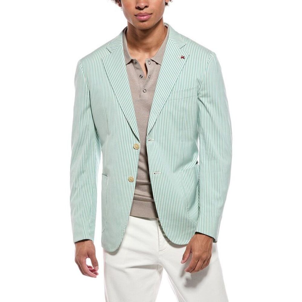 Isaia Mens  Silk-Blend Blazer, Green